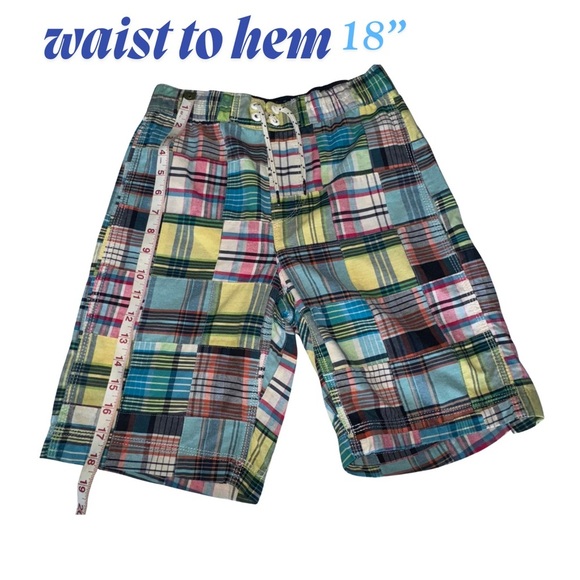 GAP Blue and Green Swim Trunks Vibrant Patchwork Design - Picture 3 of 7